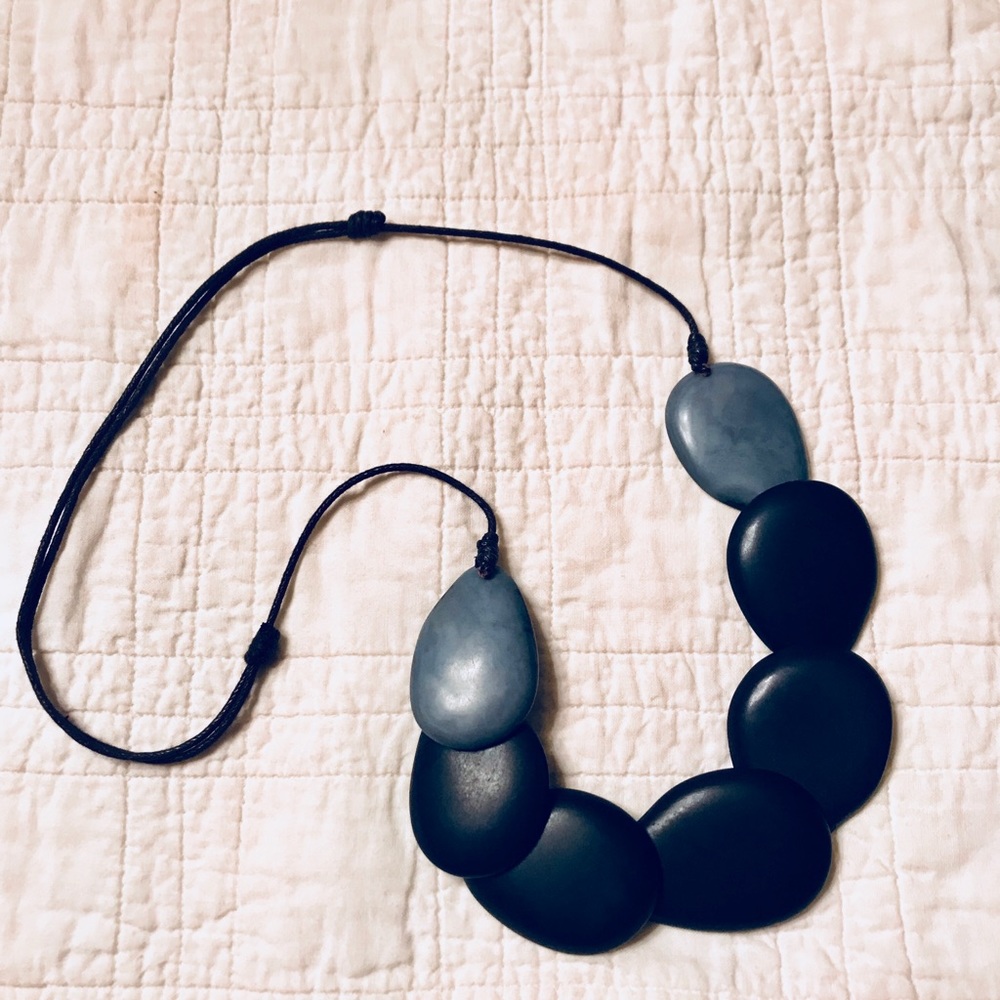 J. Jill Black and Slate Blue Strand Necklace